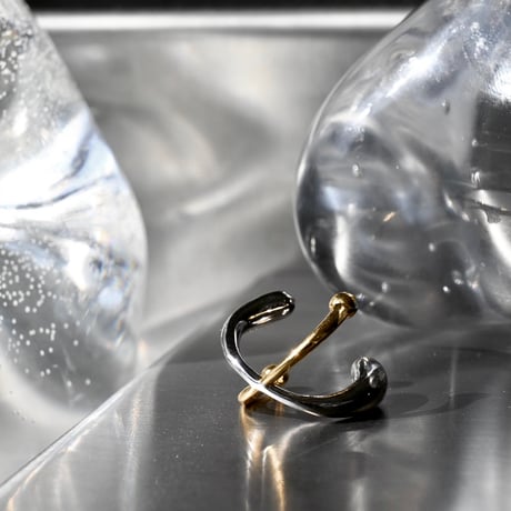 Barbell pinky ring (ｍix color / matte silver color)