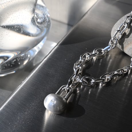 Key motif padlock necklace