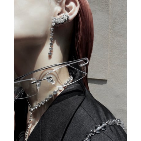 Stone drop ear clip (1P)