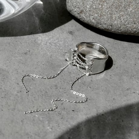 norme playing chain pinky ring / SV925