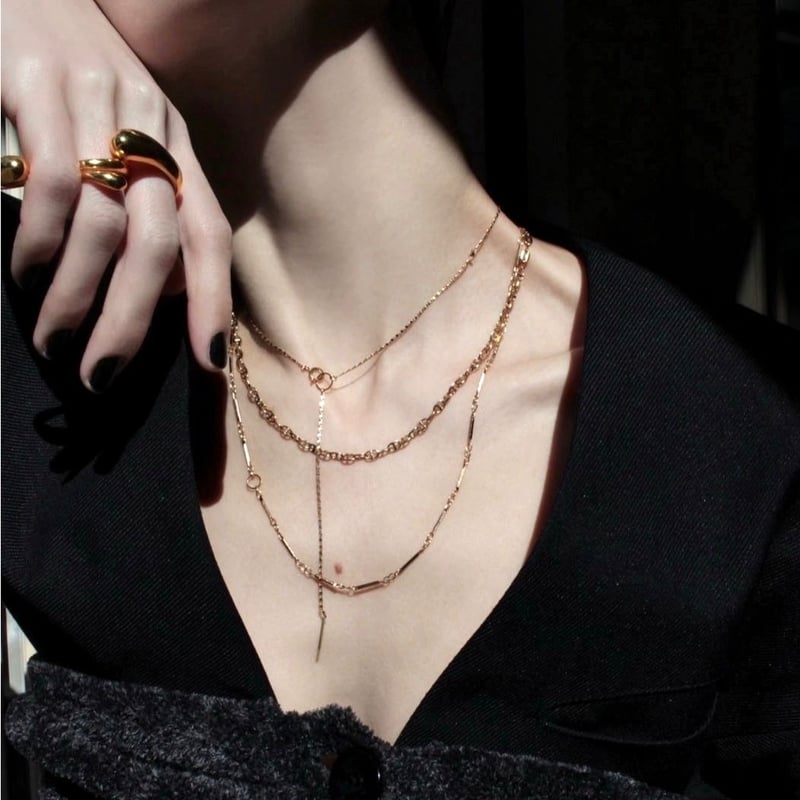 Layered necklace (3P) (one color) | Soierie Onl Layered necklace (3P) (one color) | Soierie Onl