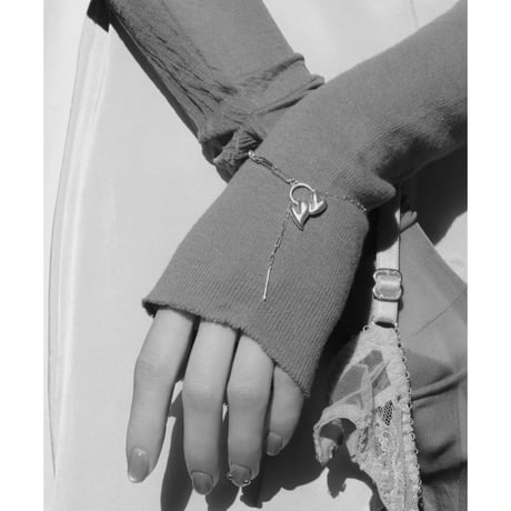 Heart motif double bracelet / Gold【Silver 925 product】
