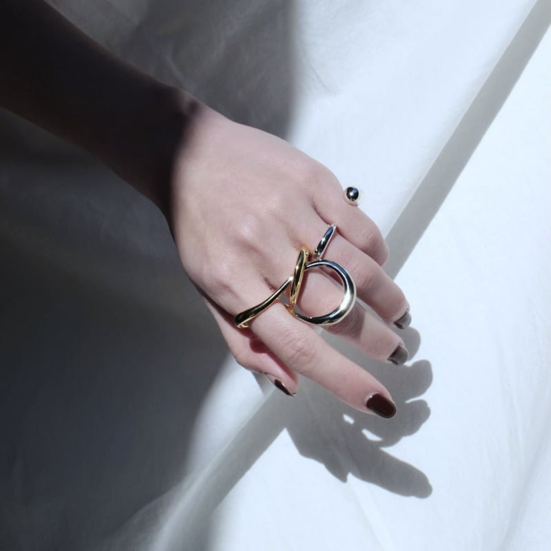 〈Soierie〉Connect eight loop ring Connect eight loop ring (large/2P) (mix color)