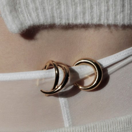 norme clear circle earcuff ring / SV925＋Gold Plated
