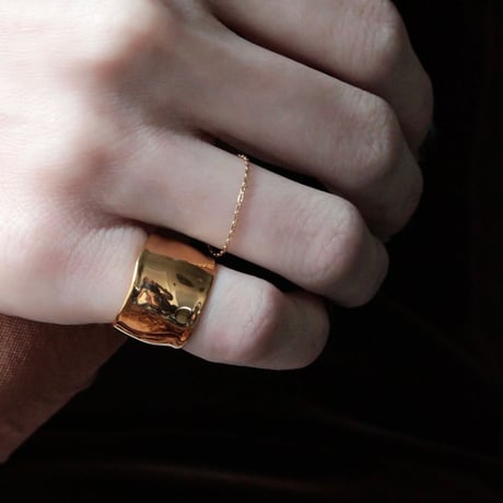 norme dew pinky ring / SV925＋Gold Plated
