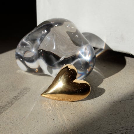 Heart brooch / Gold【Silver 925 product】