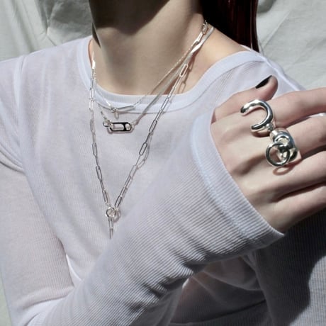 Gem clip necklace(3p set)