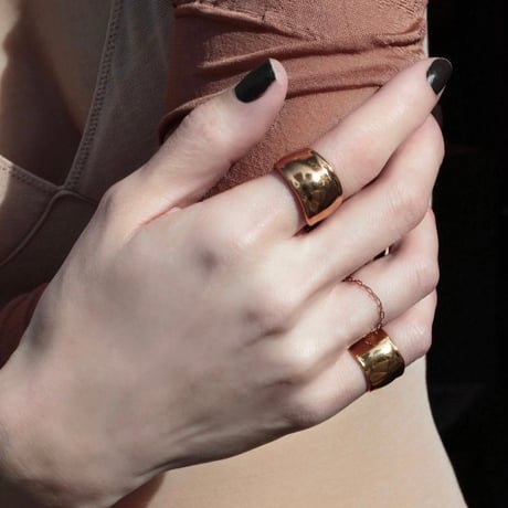 norme dew pinky ring / SV925＋Gold Plated