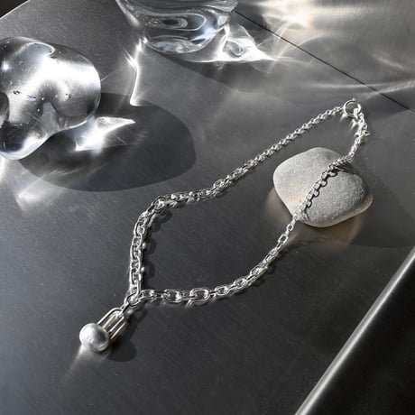 Key motif padlock necklace