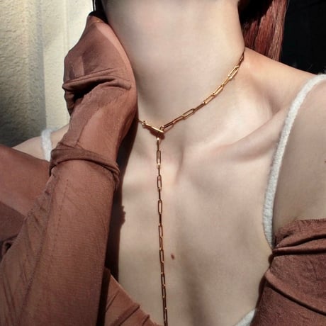 norme dew long frame necklace / SV925＋Gold Plated