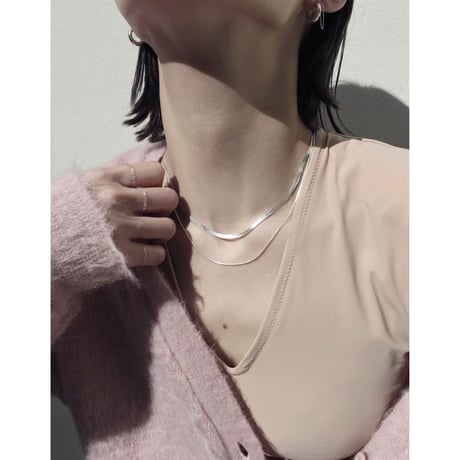 norme flat snake necklace / SV925