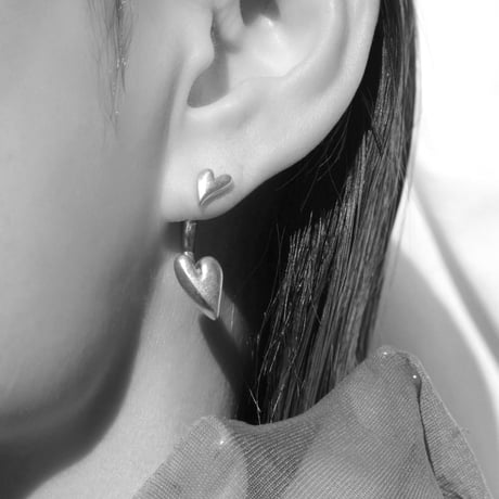 Heart connect pierce(1P) / Gold【Silver 925 product】