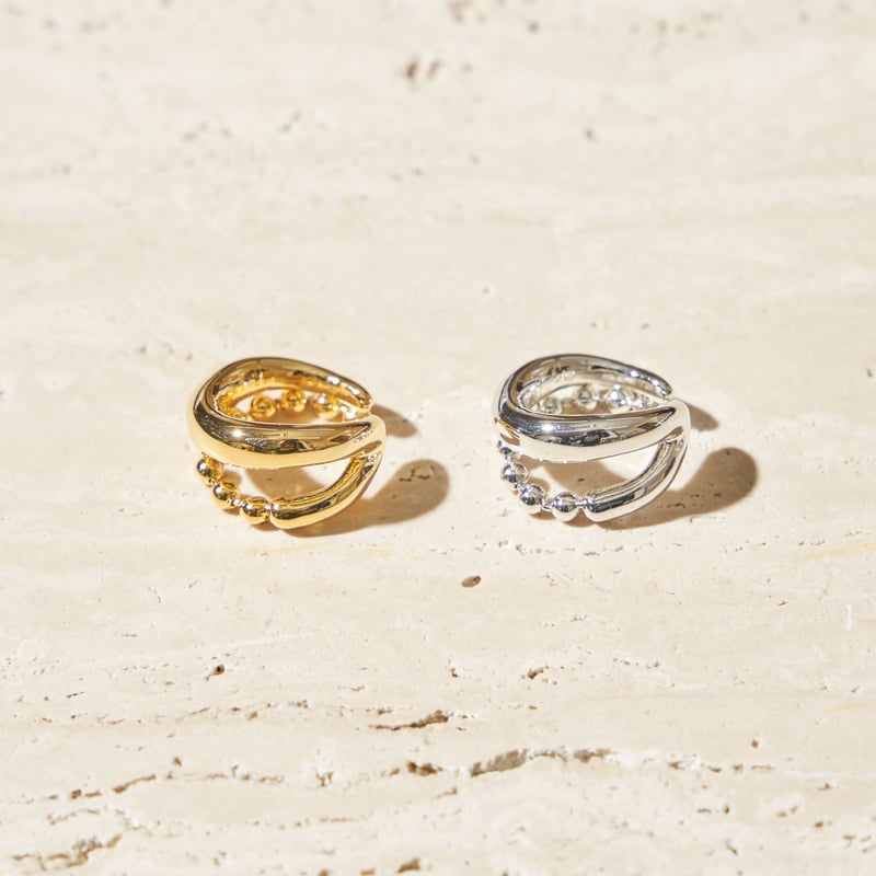 Ball chain earcuff pinky ring [Unisex line] | S