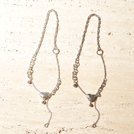 Heart barbell necklace
