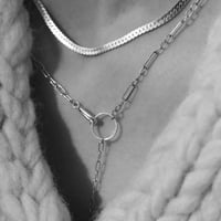 norme flat snake necklace / SV925