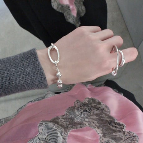 Ball chain carabiner bracelet/Men's size