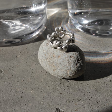 Heart  loop pinky ring / Matt silver【Silver 925 product】