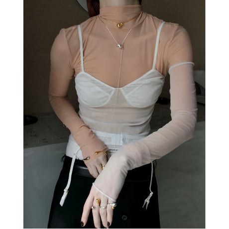 Metal large pearl necklace