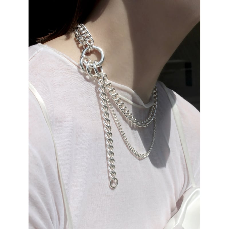 soierie ソワリー　ネックレス& ピアス　シルバー Soierie/ソワリー carabiner loop necklace（ネックレス