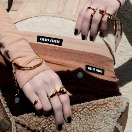 Metal art three finger ring (one color)