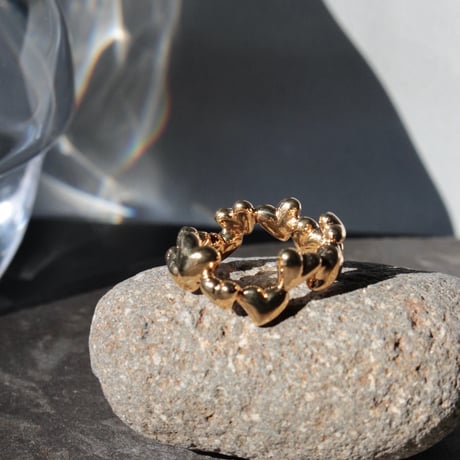 Heart loop ring / Gold【Silver 925 product】