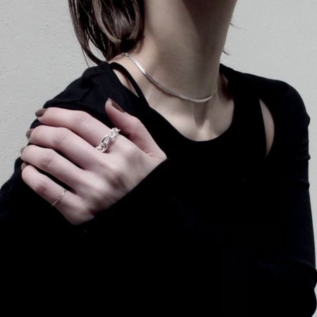 norme flat snake necklace / SV925
