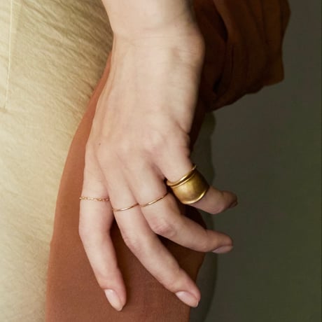 norme dew slim ring (Matt) / SV925＋Gold Plated