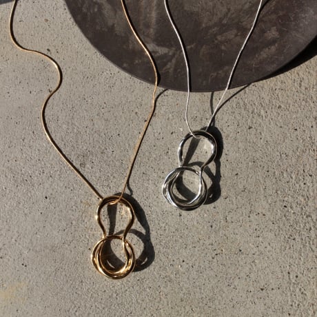 Metal art long necklace
