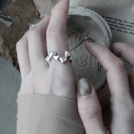 Heart loop ring / Matt silver【Silver 925 product】