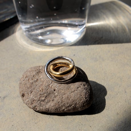 Metal art pinky ring (mix color)