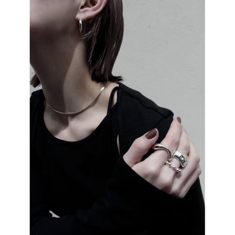 norme flat snake necklace / SV925