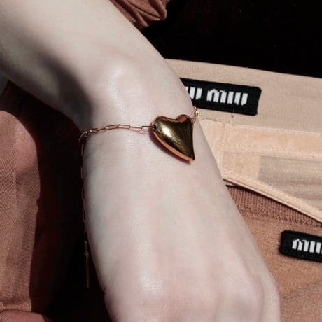 Heart bracelet / Gold【Silver 925 product】