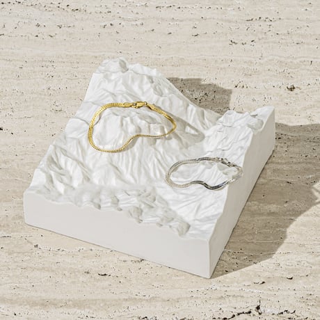 norme flat snake  bracelet / SV925＋Gold Plated