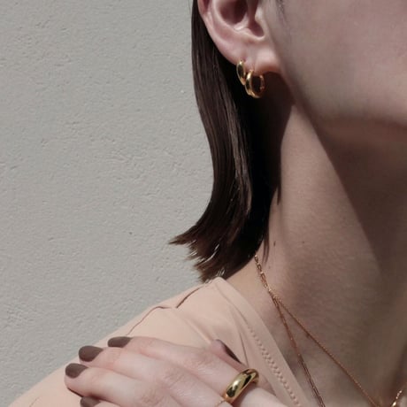 norme fine hoop pierce / SV925＋Gold Plated