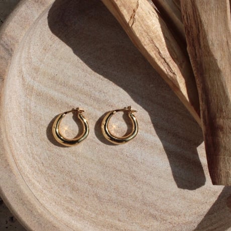 norme fine hoop pierce / SV925＋Gold Plated