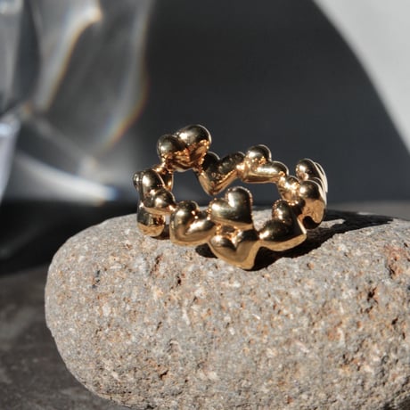 Heart loop ring / Gold【Silver 925 product】