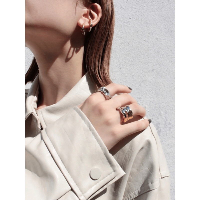 Literal earcuff ring (mix color) | Soierie Onli