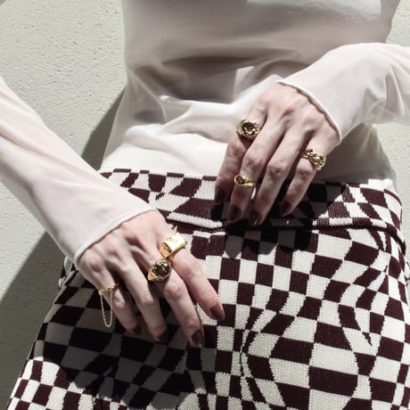 Aging chain cuff ring (1P)
