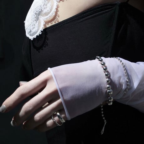 Ball chain earcuff pinky ring [Unisex line]