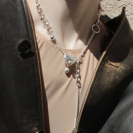 Heart barbell necklace