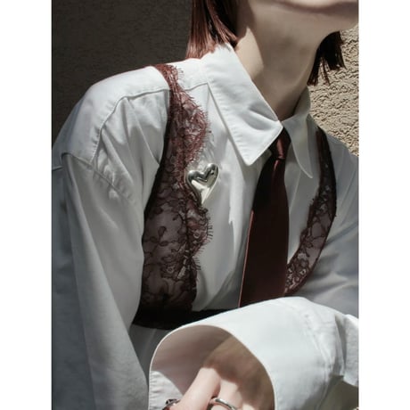 Heart brooch / Silver 【Silver 925 product】