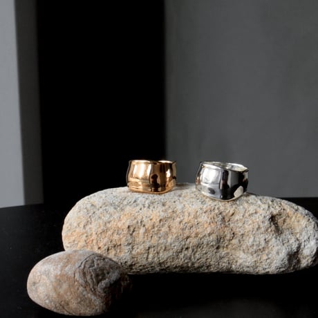 norme dew wide ring / SV925＋Gold Plated