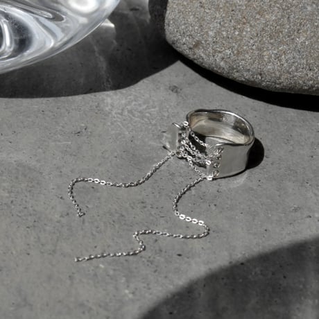 norme playing chain pinky ring / SV925