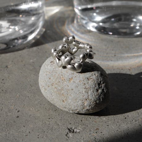 Heart  loop pinky ring / Matt silver【Silver 925 product】