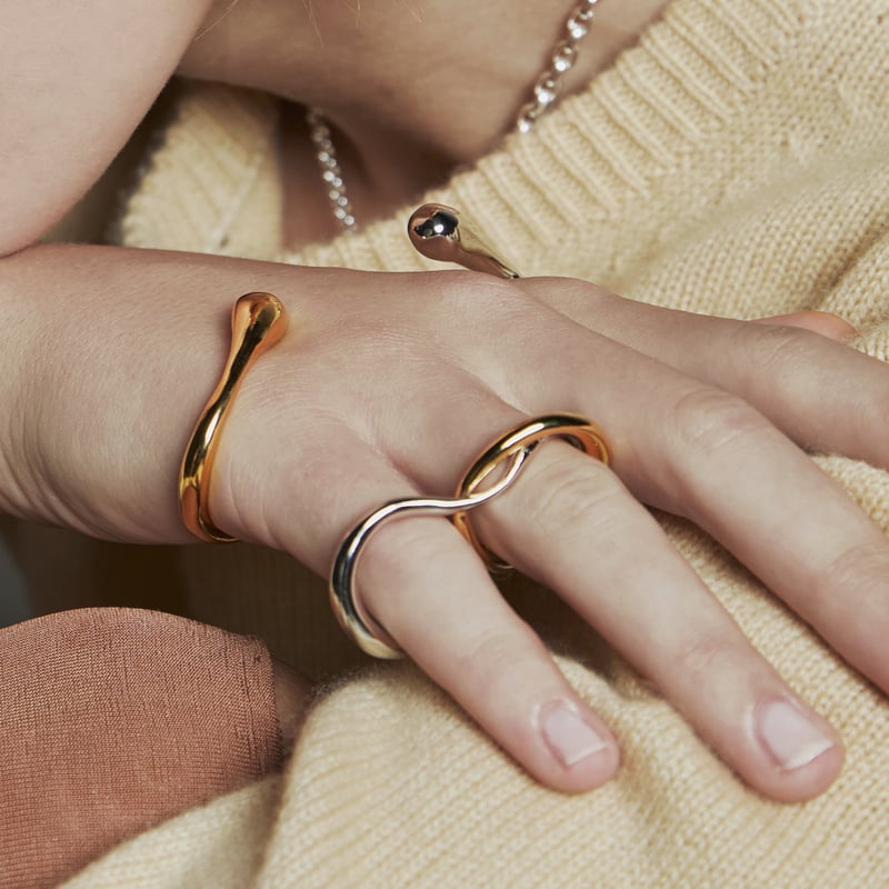 三重スワールデザインリング Metal art w ring (mix color) | Soierie Online S