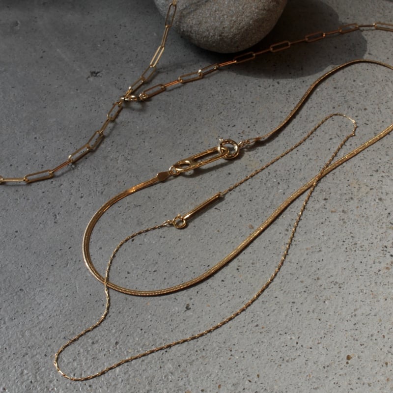 Gem clip necklace(3p set) | Soierie Online Store