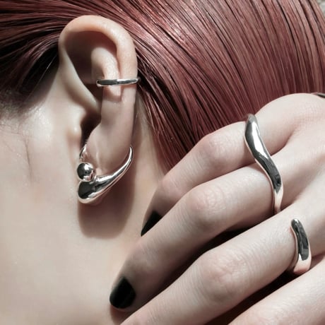 Metal art pinky cuff ring (one color)