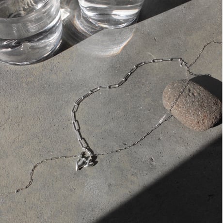 Heart motif double lariat / Matt silver【Silver 925 product】