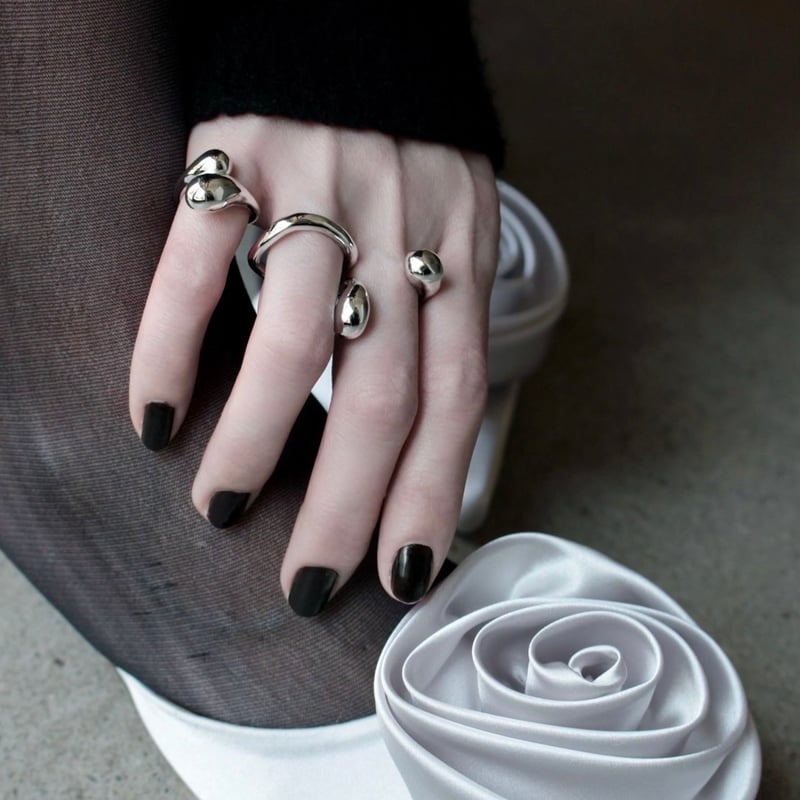 Metal art pinky cuff ring (one color) | Soierie