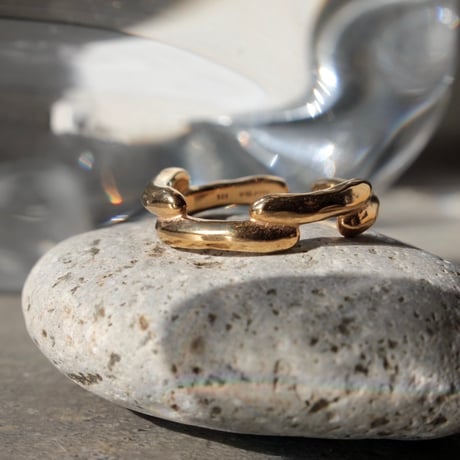 norme lattice cuff ring / SV925＋Gold Plated